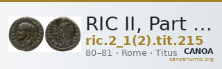 RIC II, Part 1 (second edition) Titus 215 — CANOA