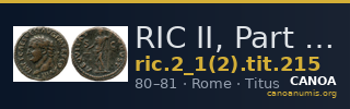 RIC II, Part 1 (second edition) Titus 215 — CANOA