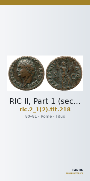 RIC II, Part 1 (second edition) Titus 218 — CANOA