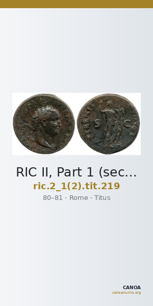 RIC II, Part 1 (second edition) Titus 219 — CANOA