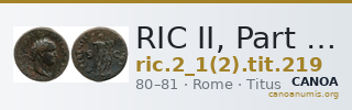 RIC II, Part 1 (second edition) Titus 219 — CANOA