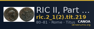 RIC II, Part 1 (second edition) Titus 219 — CANOA
