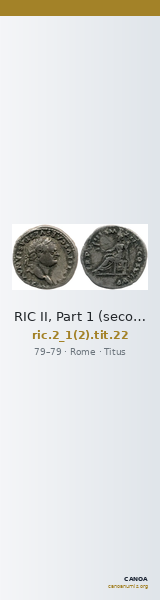 RIC II, Part 1 (second edition) Titus 22 — CANOA