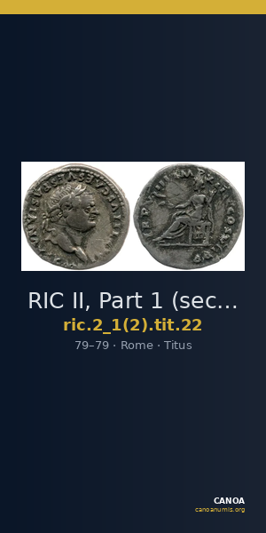 RIC II, Part 1 (second edition) Titus 22 — CANOA