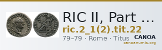 RIC II, Part 1 (second edition) Titus 22 — CANOA