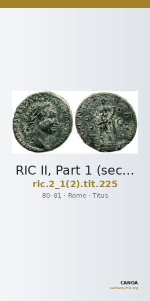 RIC II, Part 1 (second edition) Titus 225 — CANOA