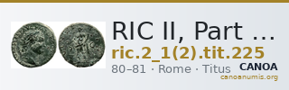 RIC II, Part 1 (second edition) Titus 225 — CANOA