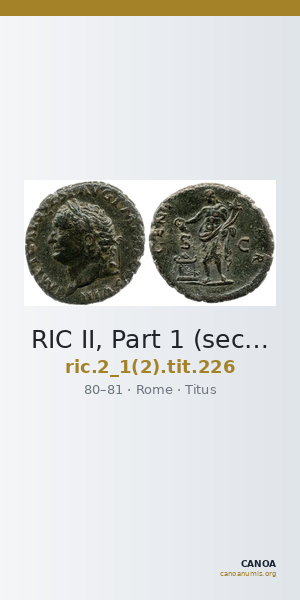 RIC II, Part 1 (second edition) Titus 226 — CANOA