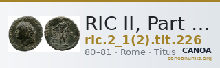 RIC II, Part 1 (second edition) Titus 226 — CANOA