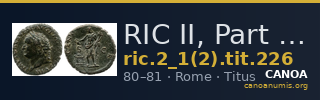 RIC II, Part 1 (second edition) Titus 226 — CANOA