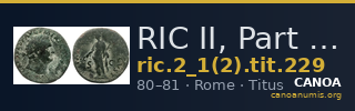 RIC II, Part 1 (second edition) Titus 229 — CANOA