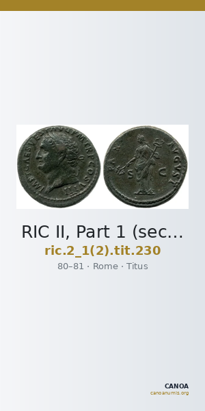 RIC II, Part 1 (second edition) Titus 230 — CANOA
