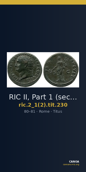 RIC II, Part 1 (second edition) Titus 230 — CANOA