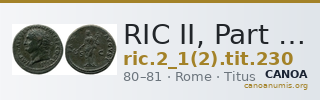 RIC II, Part 1 (second edition) Titus 230 — CANOA