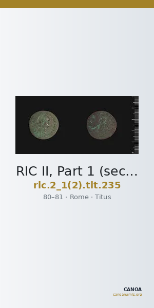 RIC II, Part 1 (second edition) Titus 235 — CANOA