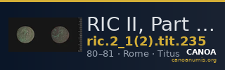 RIC II, Part 1 (second edition) Titus 235 — CANOA