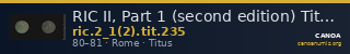 RIC II, Part 1 (second edition) Titus 235 — CANOA