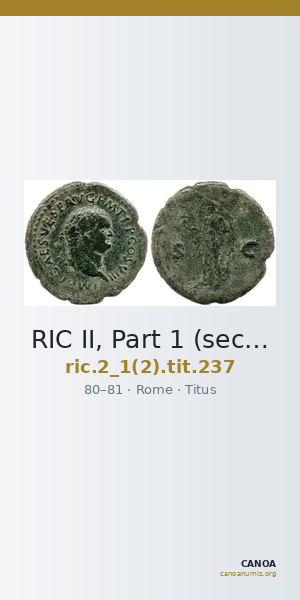 RIC II, Part 1 (second edition) Titus 237 — CANOA