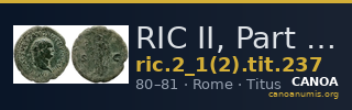 RIC II, Part 1 (second edition) Titus 237 — CANOA
