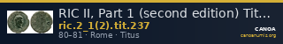 RIC II, Part 1 (second edition) Titus 237 — CANOA