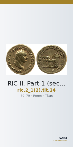 RIC II, Part 1 (second edition) Titus 24 — CANOA