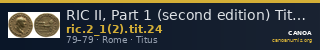 RIC II, Part 1 (second edition) Titus 24 — CANOA