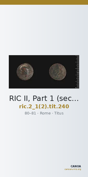 RIC II, Part 1 (second edition) Titus 240 — CANOA