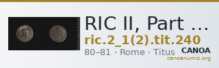 RIC II, Part 1 (second edition) Titus 240 — CANOA