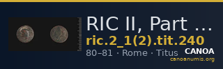 RIC II, Part 1 (second edition) Titus 240 — CANOA