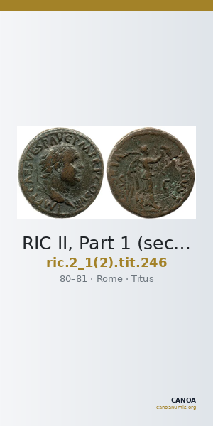RIC II, Part 1 (second edition) Titus 246 — CANOA