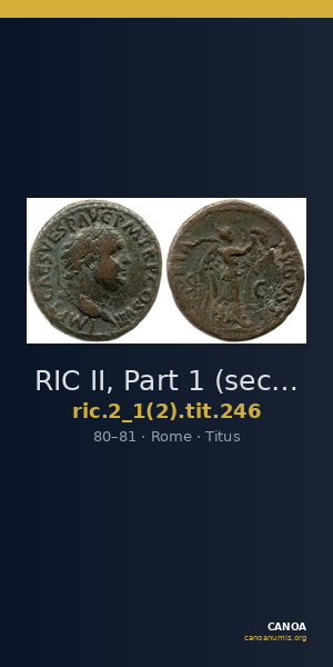 RIC II, Part 1 (second edition) Titus 246 — CANOA