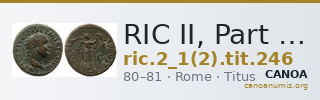 RIC II, Part 1 (second edition) Titus 246 — CANOA