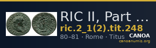 RIC II, Part 1 (second edition) Titus 248 — CANOA