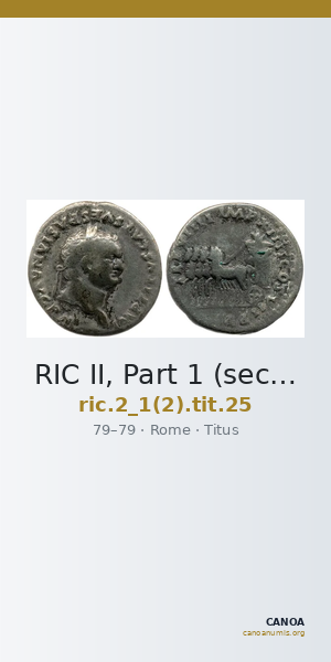 RIC II, Part 1 (second edition) Titus 25 — CANOA