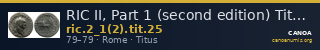 RIC II, Part 1 (second edition) Titus 25 — CANOA