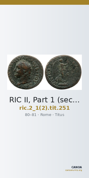 RIC II, Part 1 (second edition) Titus 251 — CANOA