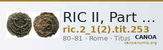 RIC II, Part 1 (second edition) Titus 253 — CANOA