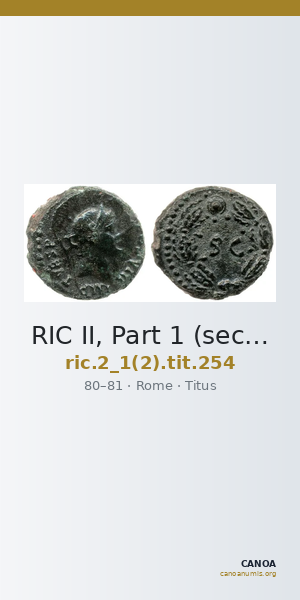 RIC II, Part 1 (second edition) Titus 254 — CANOA