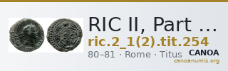 RIC II, Part 1 (second edition) Titus 254 — CANOA