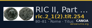 RIC II, Part 1 (second edition) Titus 254 — CANOA