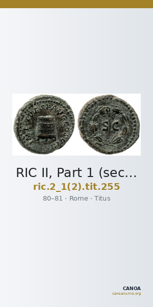 RIC II, Part 1 (second edition) Titus 255 — CANOA