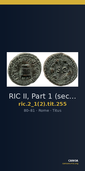 RIC II, Part 1 (second edition) Titus 255 — CANOA