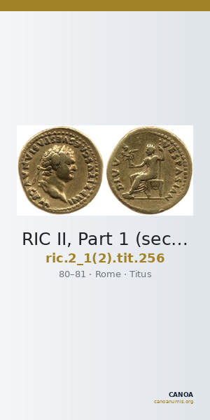 RIC II, Part 1 (second edition) Titus 256 — CANOA