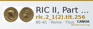 RIC II, Part 1 (second edition) Titus 256 — CANOA