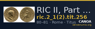 RIC II, Part 1 (second edition) Titus 256 — CANOA