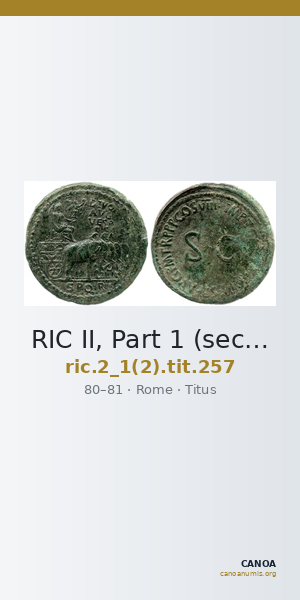 RIC II, Part 1 (second edition) Titus 257 — CANOA