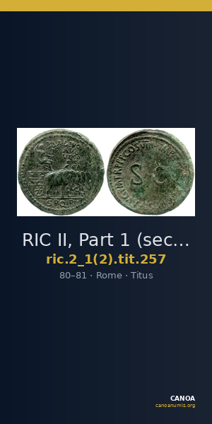 RIC II, Part 1 (second edition) Titus 257 — CANOA