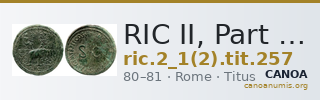 RIC II, Part 1 (second edition) Titus 257 — CANOA