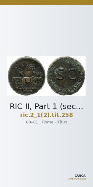 RIC II, Part 1 (second edition) Titus 258 — CANOA