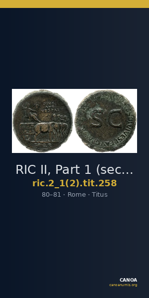 RIC II, Part 1 (second edition) Titus 258 — CANOA